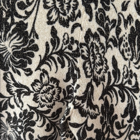 Talbots Floral Black and White Women's Cardigan Sweater - Picture 3 of 7